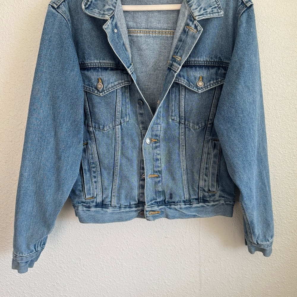 VTG Wrangler Hero Womens Small Trucker Denim Western Jacket 90s Gorpcore Worn In - Picture 2 of 11